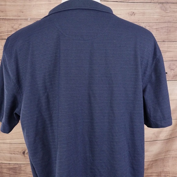 VAN HEUSEN SHORT SLEEVE BLUE STRIPED POLO SHIRT MENS SZ XL - Picture 4 of 6